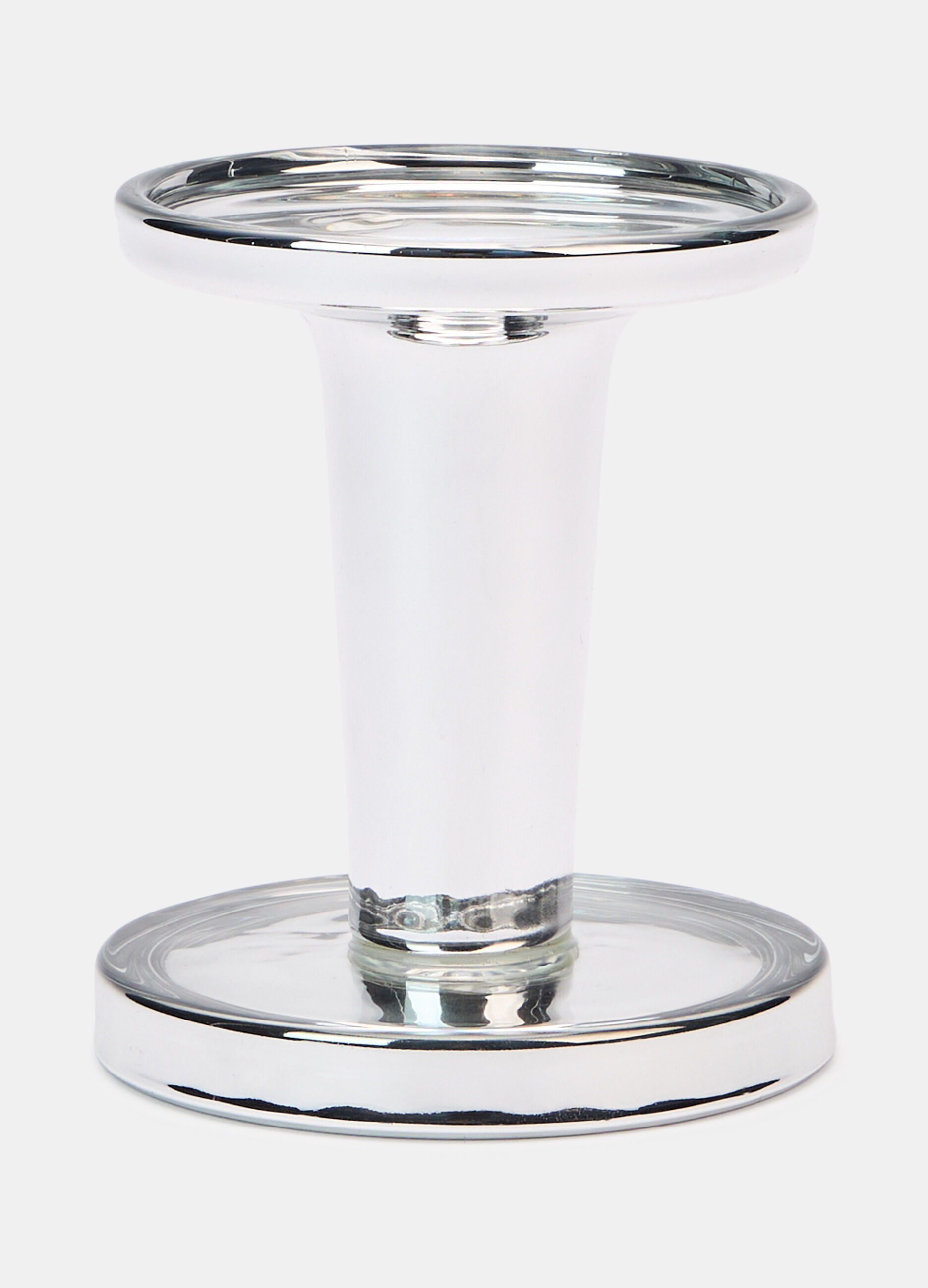 Portacandela in vetro argentato_0