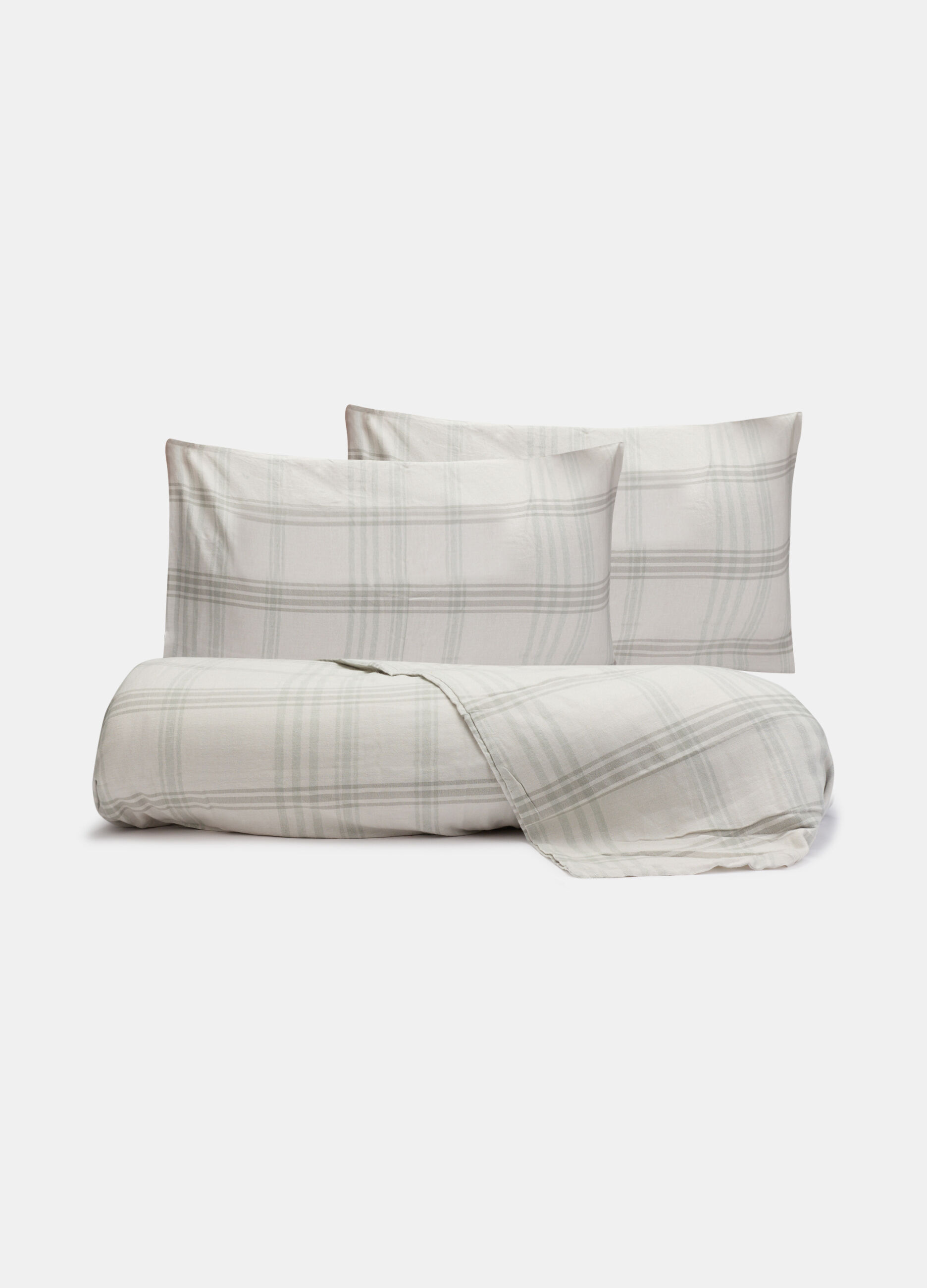 Parure copripiumino letto singolo in flanella di cotone_0