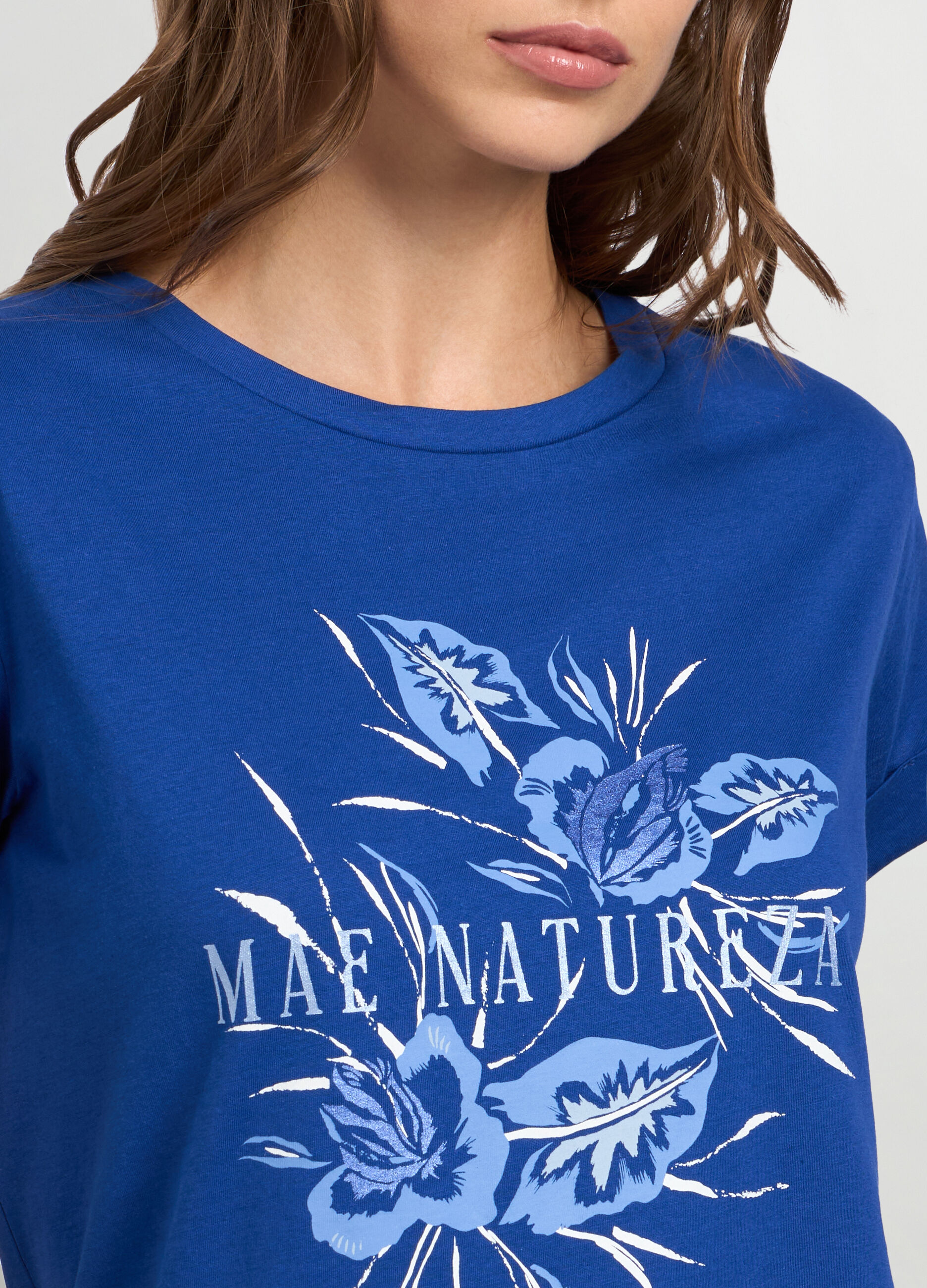 T shirt in jersey di puro cotone donna