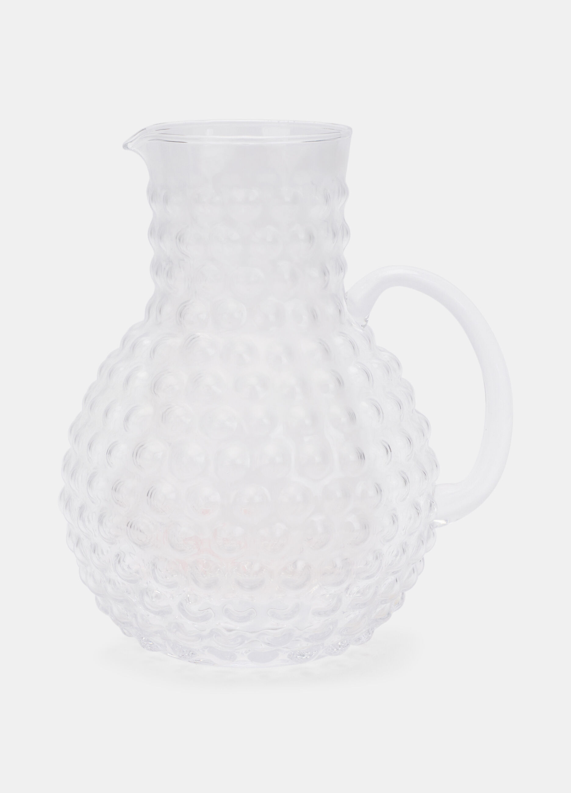 Brocca rotonda in vetro trasparente_0