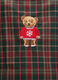 Grembiule lungo in cotone tartan con ricamo Teddy Bear_1