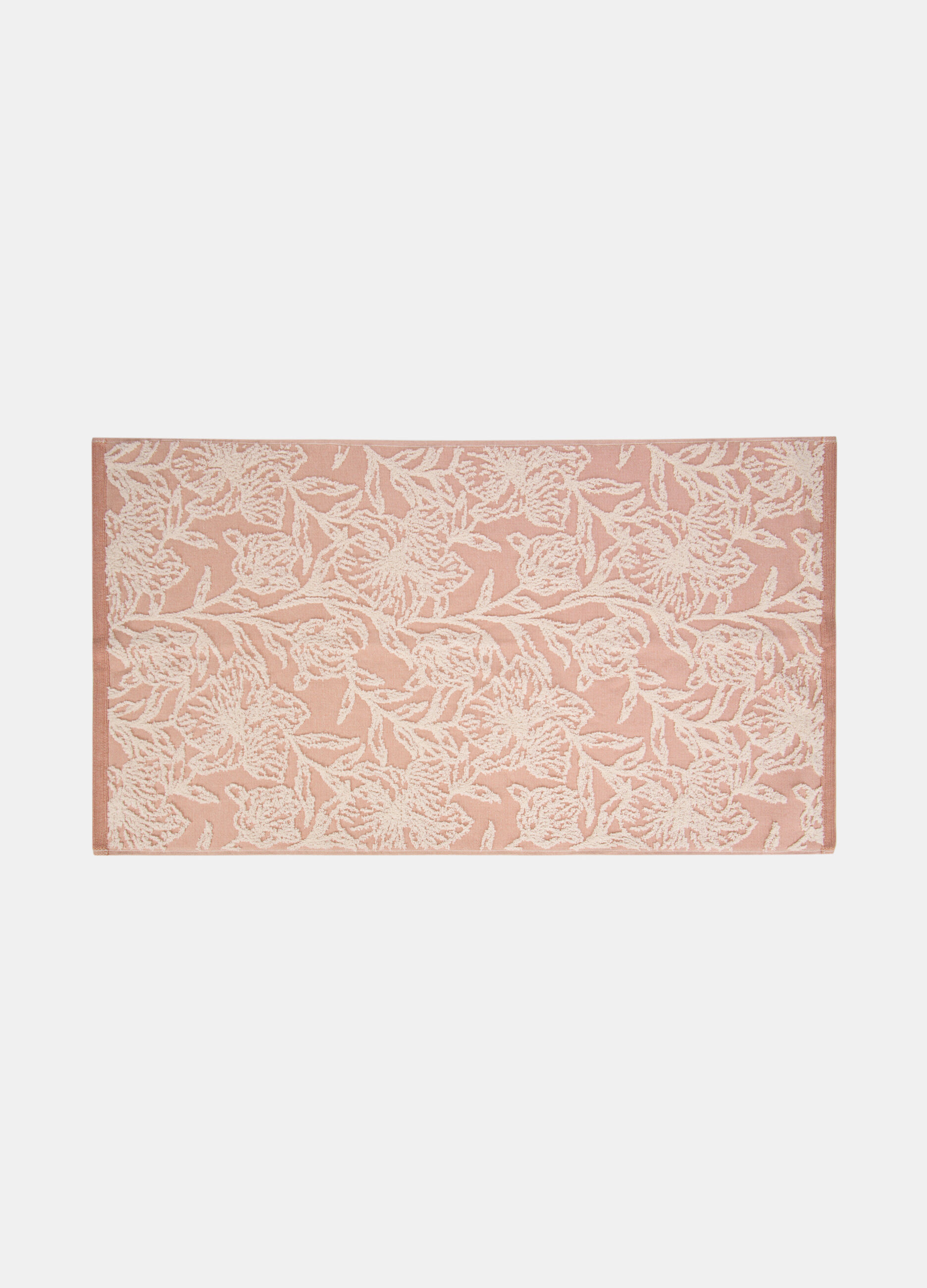 Asciugamano da bagno con motivo a fiori jacquard_1