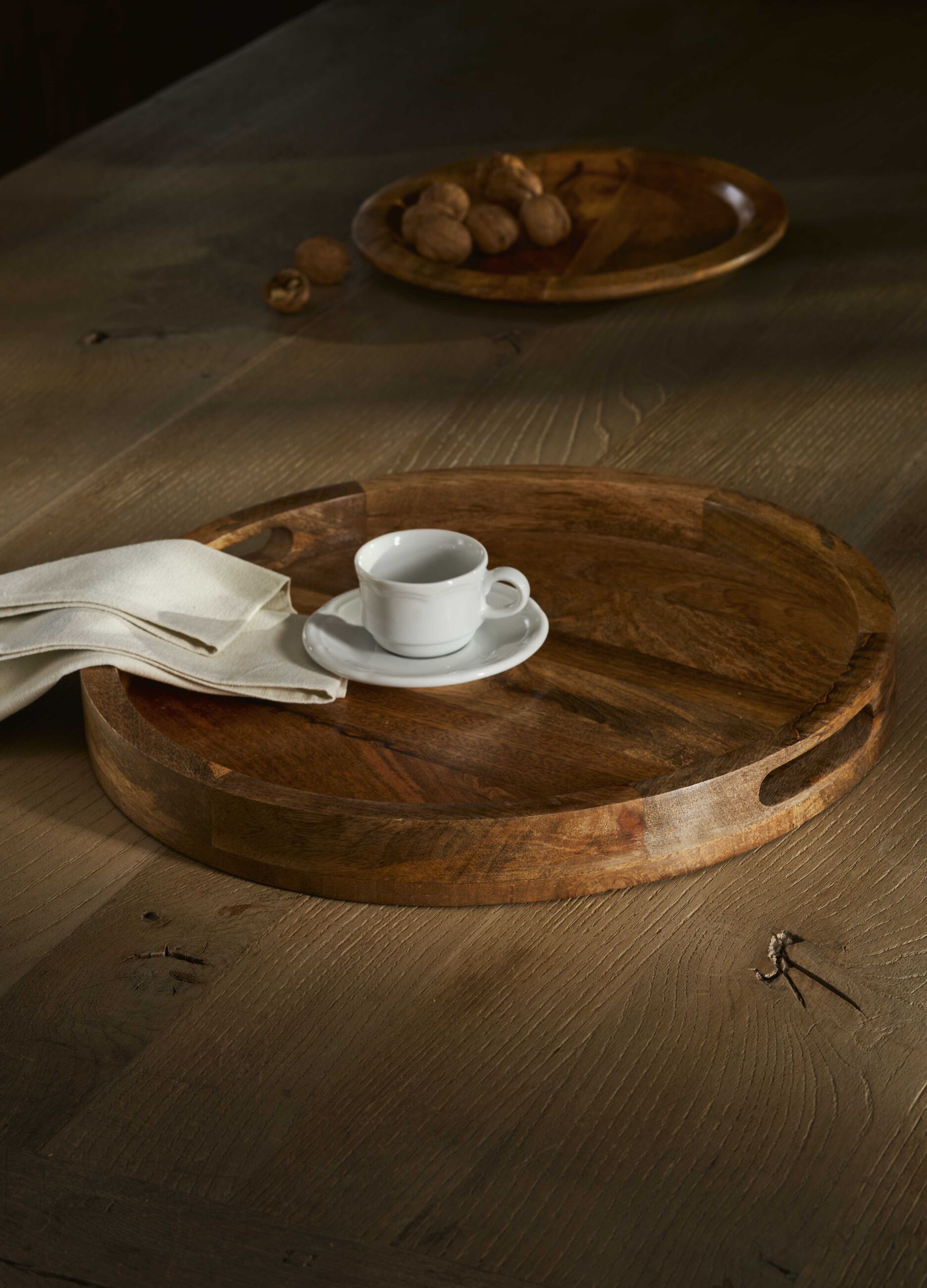 Vassoio rotondo in legno di mango_0