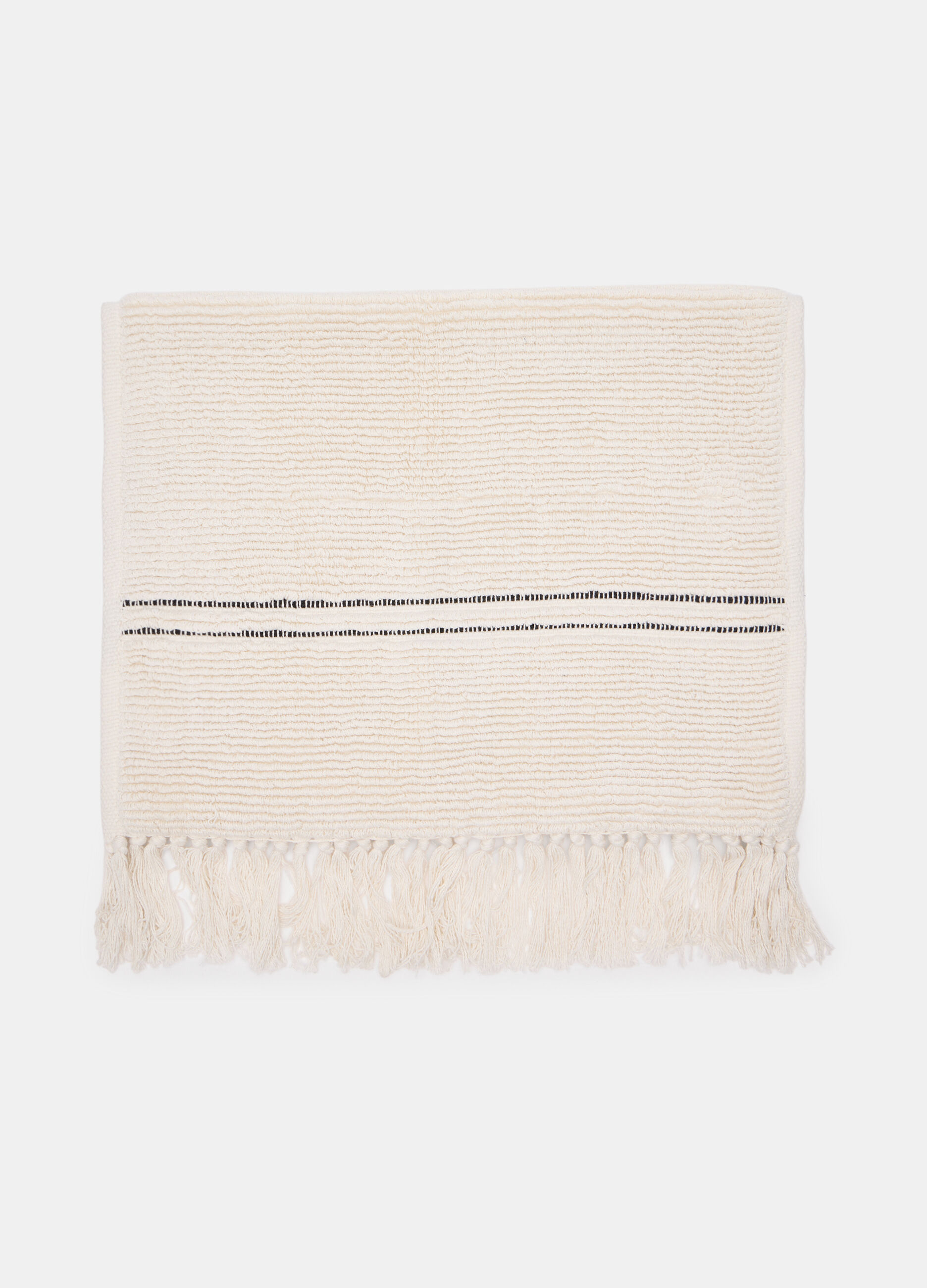 Tappetino per il bagno in cotone con frange_0