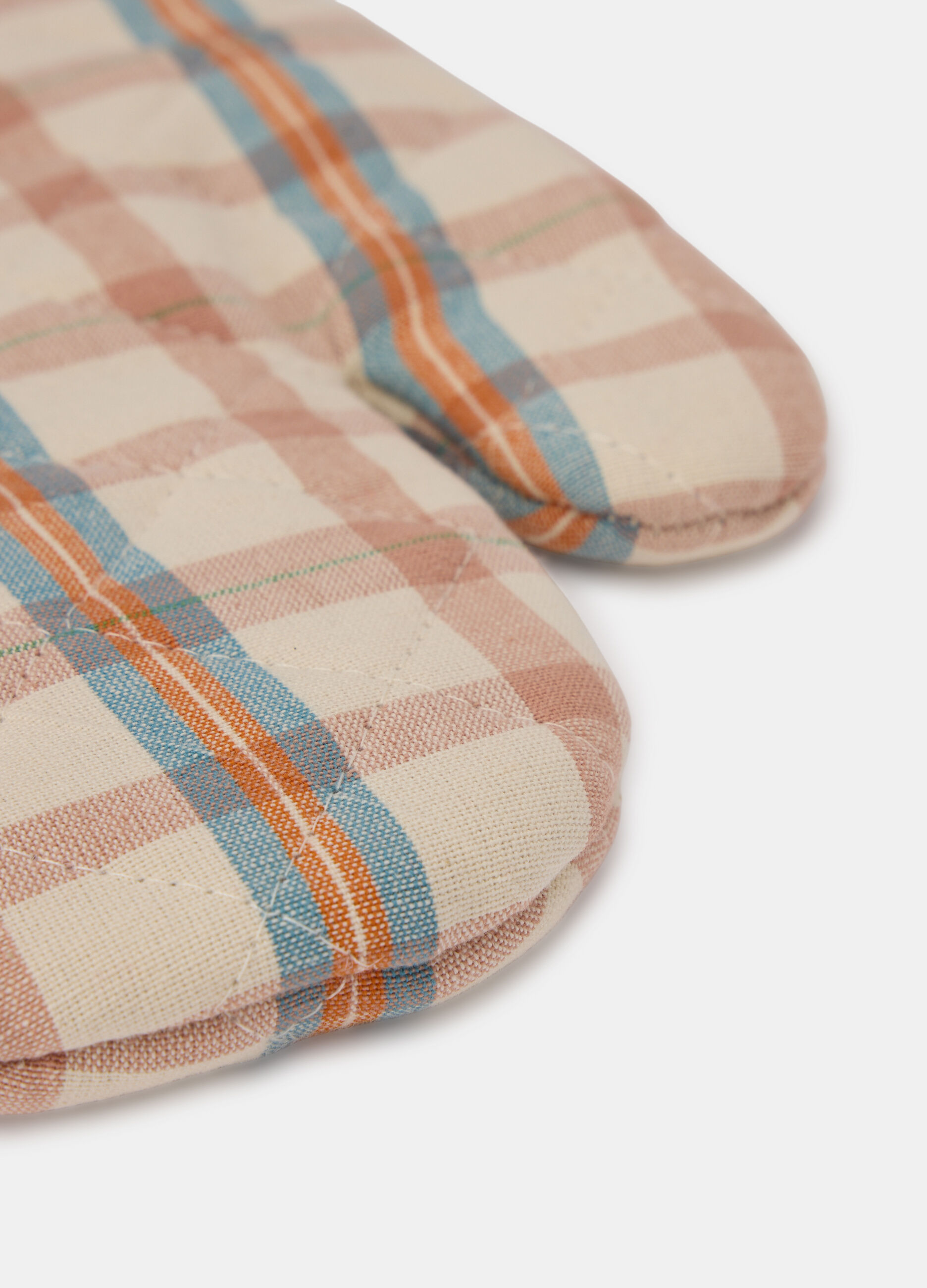 Guanto da forno in cotone lavato a quadri_1