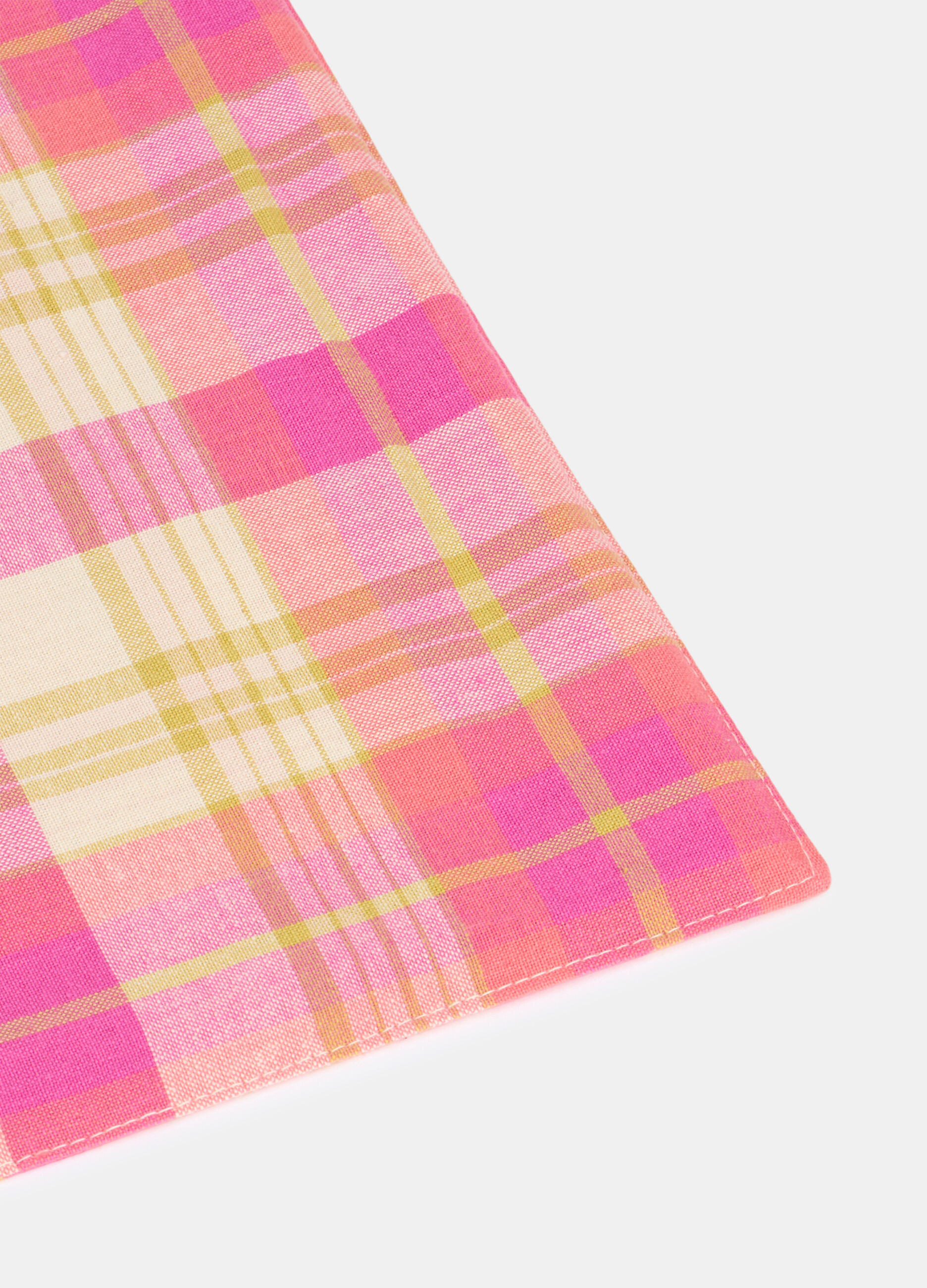 Rectangular check cotton table mat_1