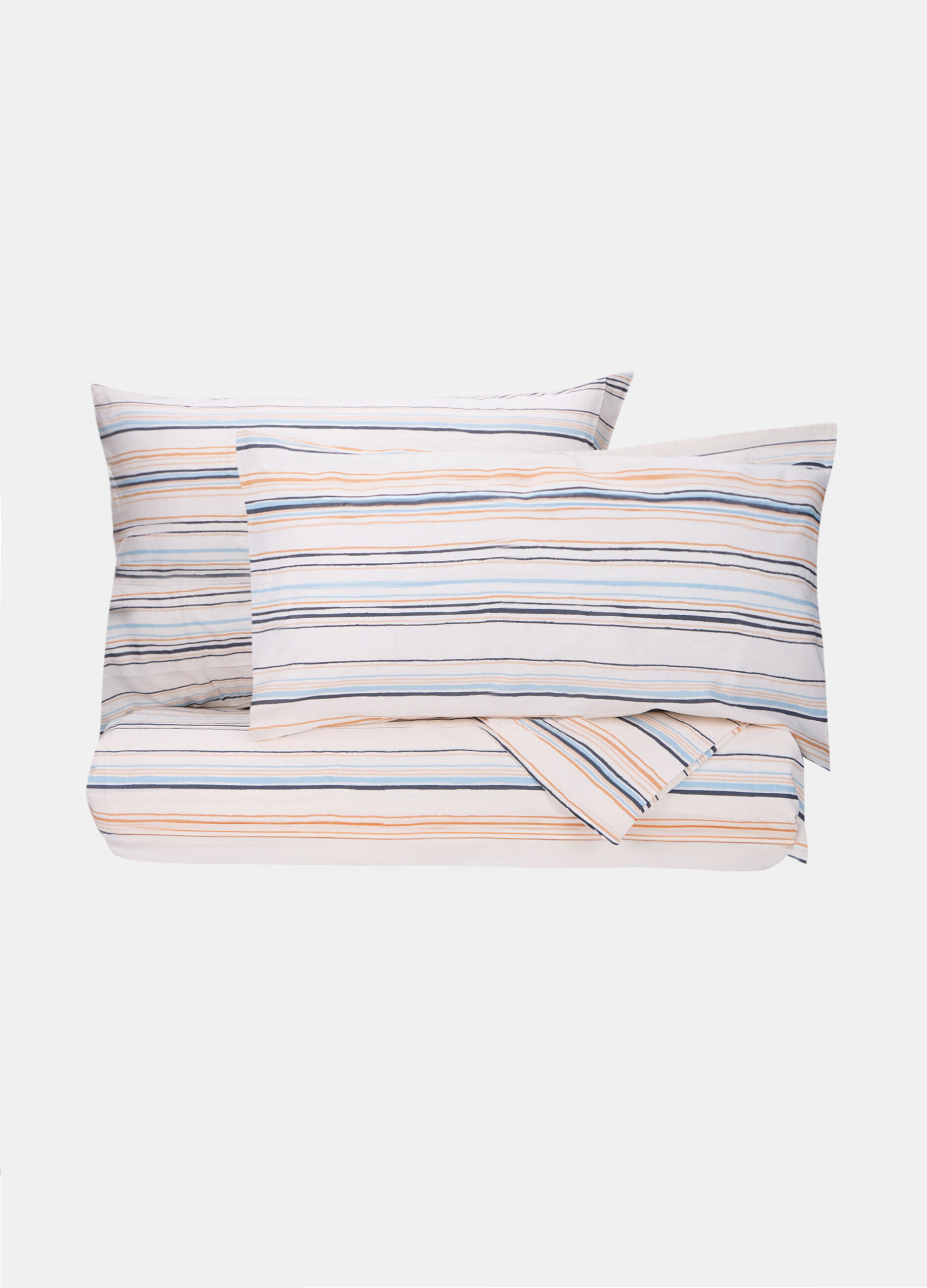 Parure lenzuolo una piazza e mezzo a righe_0