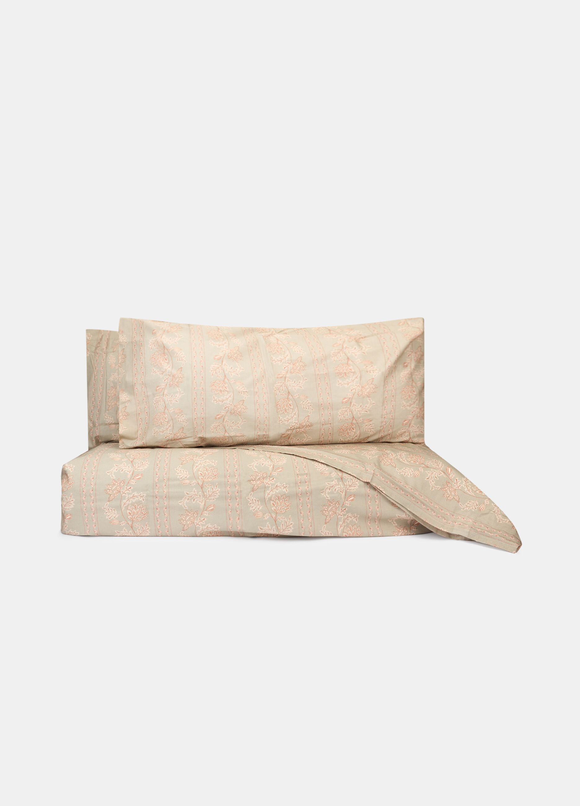 Parure lenzuolo una piazza e mezzo in percalle a fiori_0