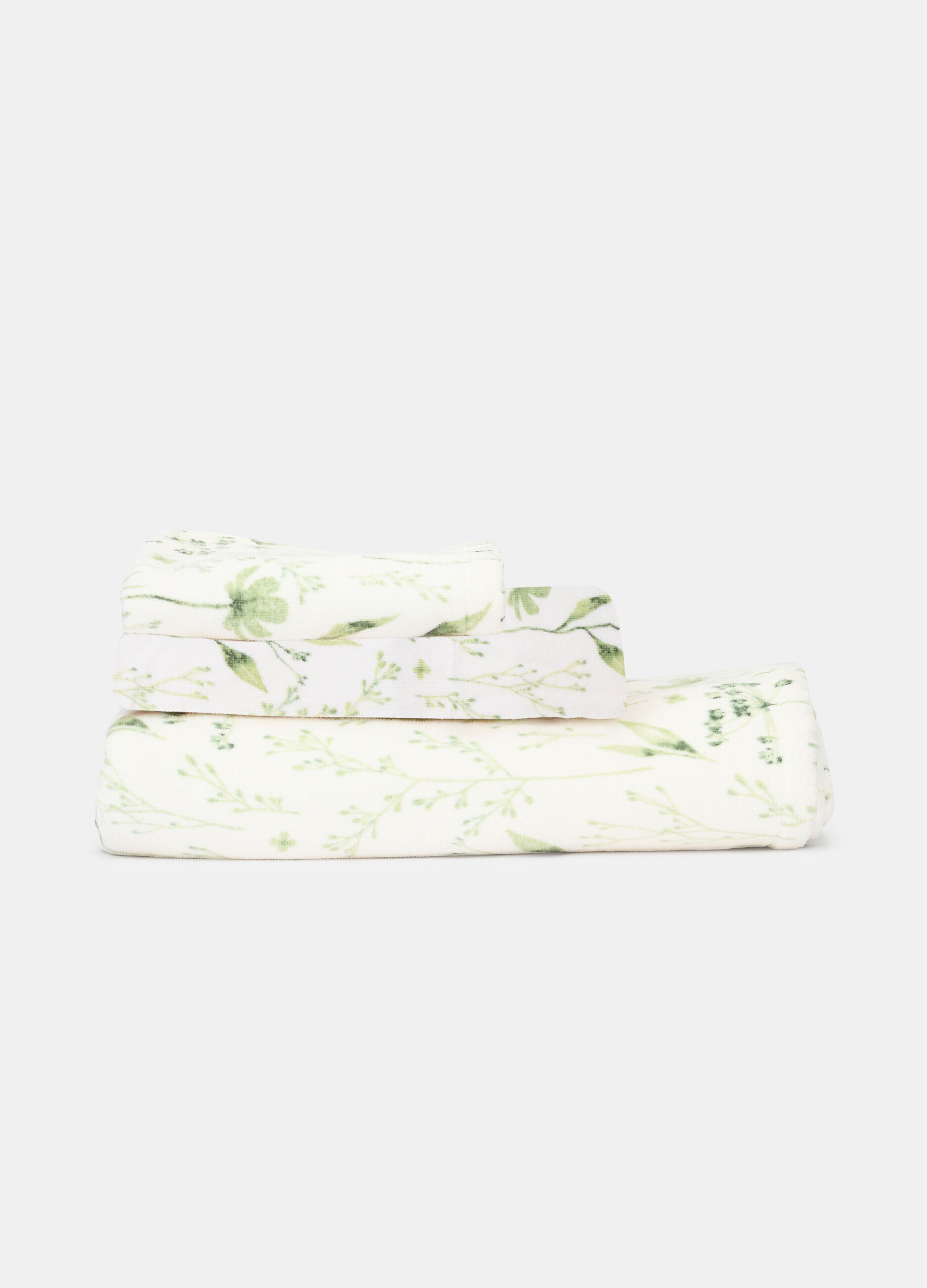 Asciugamano ospiti con stampa botanica_0